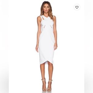 White Midi Dress with Cutout Detailing